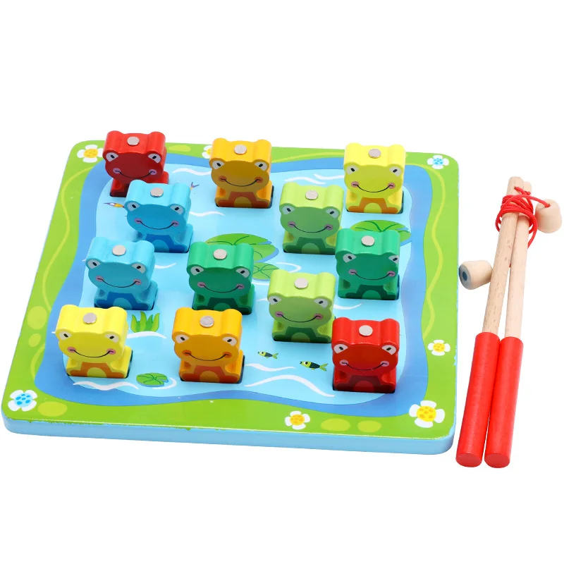 Детские игрушки Магнитная рыбалка развивающие рыболовные игры деревянные