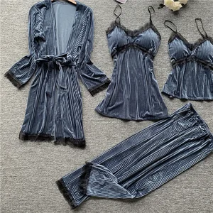 4 шт., женские пижамные комплекты с нагрудными подушечками