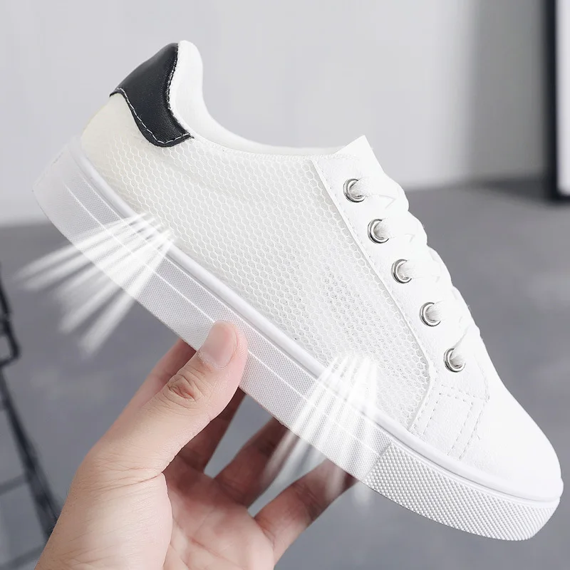 Small White Shoes 2020 Summer Women's Mesh Air Breathable Flats Bottom Female Comfortable Sneaker Casual Walking Shoes for Women
