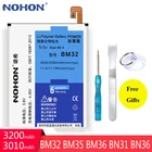 NOHON BM32 BM35 BM36 BN31 BN36 Аккумулятор для Xiaomi Mi 4 4C 5S 5X 6X Mi4 Mi4C Mi5S Mi5X Mi6X сменный литий-ионный аккумулятор Бесплатные инструменты