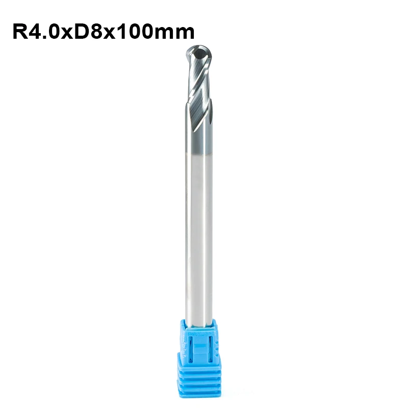 Сферическая Концевая фреза с 2 канавками R4.0 R5.0 Длинная спиральная ЧПУ обработка