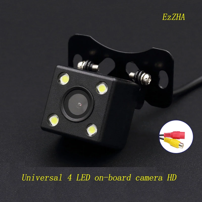 

EzZHA Universal 4 LED Car Camera HD CCD Night Vision Auto Rear View Camera 170 Wide Angle Backup Parking Vehicle Camera