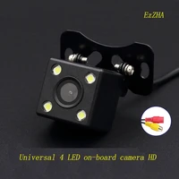ezzha universal 4 led car camera hd ccd night vision auto rear view camera 170 wide angle backup parking vehicle camera