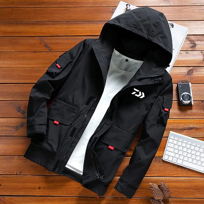 

Men Fishing Clothing Hooded Coat Autumn Outdoor Casual Camping Hiking Windproof Windbreaker Cycling Fishing Clothes Outwear