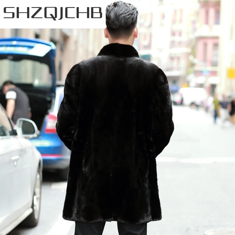 

JCHB 2021 Natural Fur Coat Real Mink Fur Coat Winter Jacket Men Clothes Real Shearling Stand Collar Warm Outwear Veste Homme M18