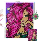 Набор для алмазной вышивки сделай сам, мультяшная девушка 5D, полное круглое сверло с алмазной вышивкой AB, подарочный набор для вышивки крестиком, домашний декор