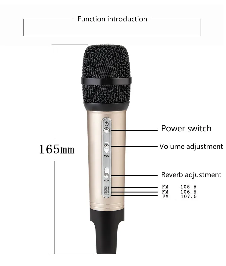 

Mini Portable Car Microphone FM Wireless Bluetooth Cell Phone Sing It K Full Microphone Shen Mai Compatible Mobile Computer