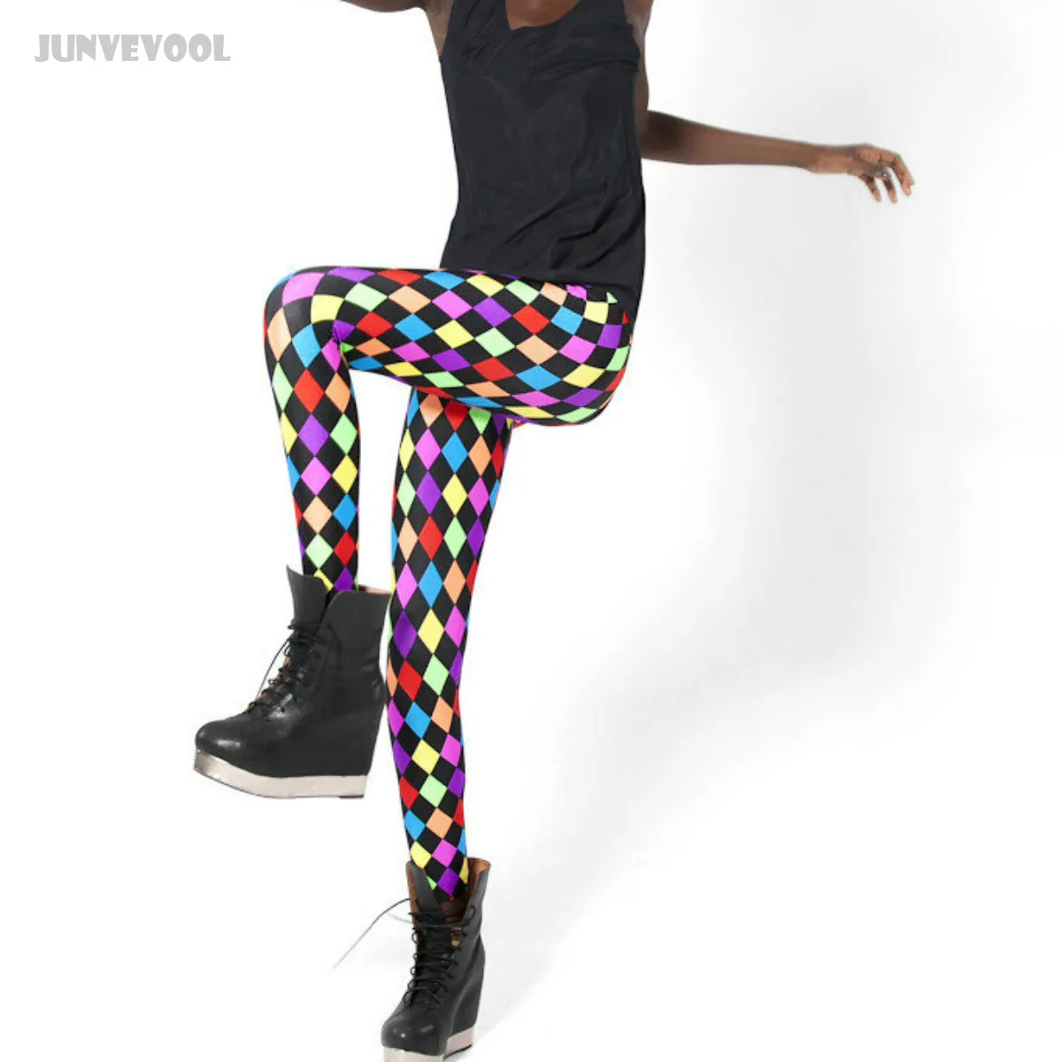 Женские леггинсы с принтом ромба сексуальные обтягивающие брюки из спандекса