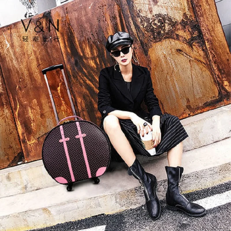 Персональная Мода 22 дюймов Высокое качество имитация кожи прокатки багажа