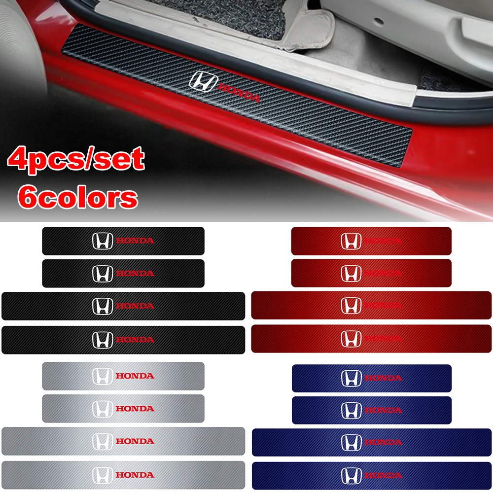 4 шт. порога Бампер протектор наклейки для автомобиля углеволоконная плёнка