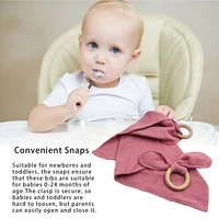 3pcs baby bibs teether toy infant saliva towel wooden teething ring headband infant saliva towel care set drop ship