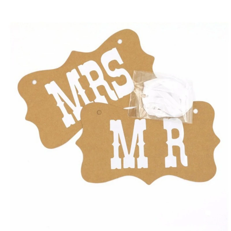 Rustic Wedding Mr Mrs Chair Banners Sign Groom Bride Party Vintage Engagement Photo Props | Дом и сад