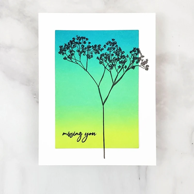 

Gypsophila Fragile leaves Transparent Clear stamp and cutting dies Silicone Seals Scrapbooking /Card Making/Photo Album Decorat