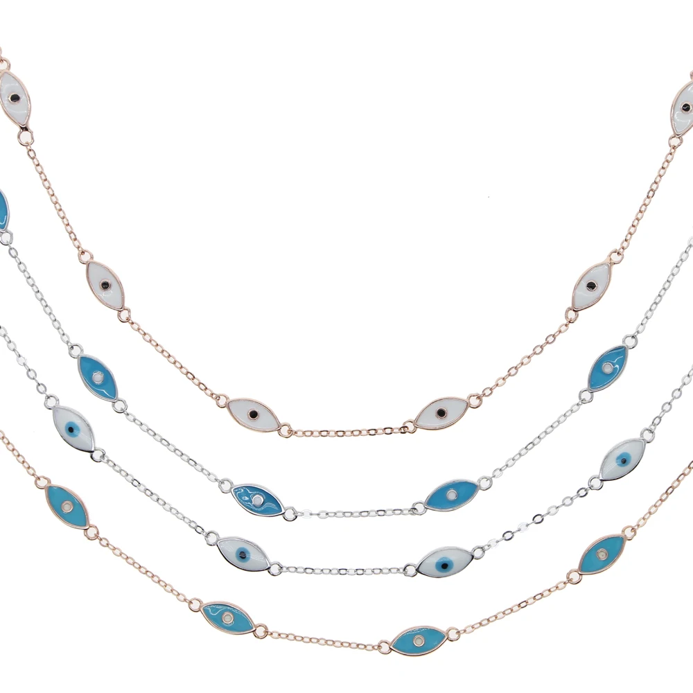 Изящное изящное минималистичное ожерелье с подвеской от сглаза ювелирные