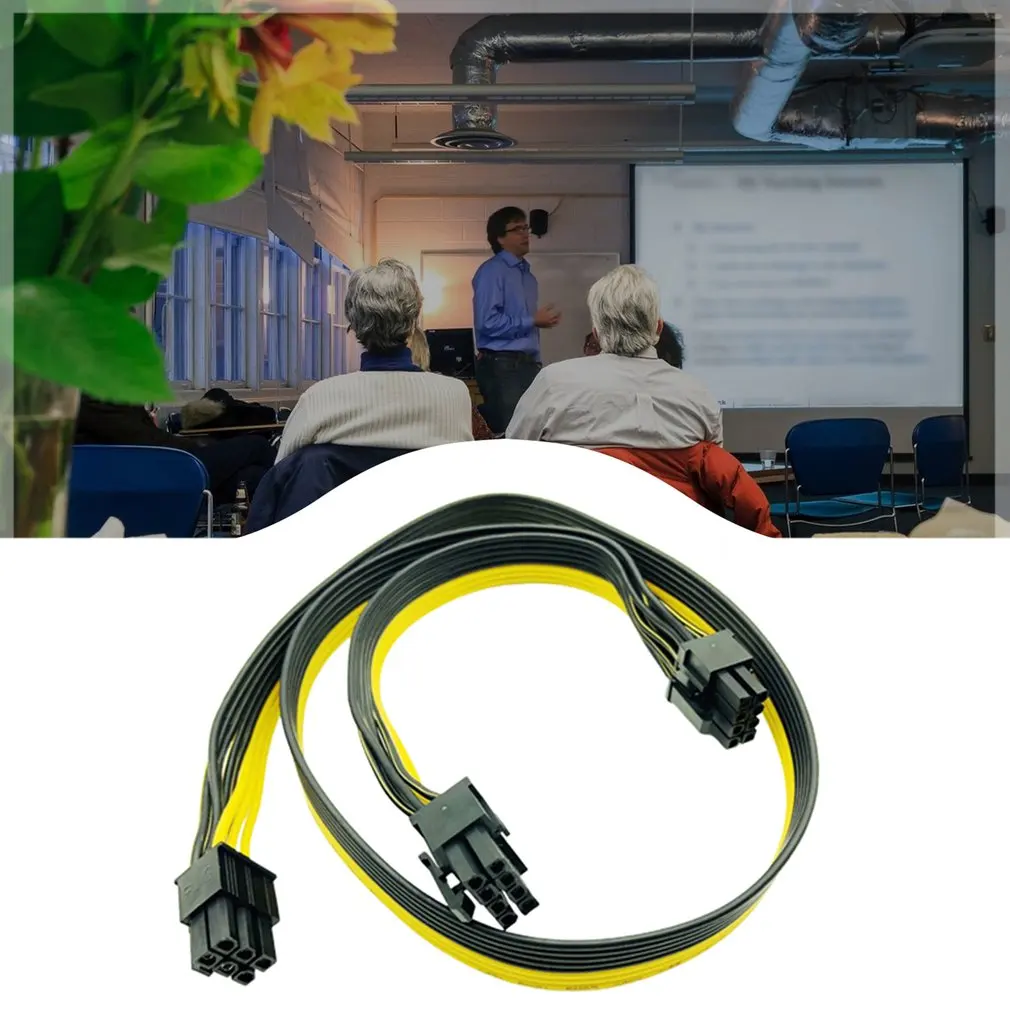 

PCI-E PCI Express 6-контактный штекер-двойной 8-контактный 2-портовый Штекерный адаптер GPU графическая карта PCIe силовой кабель 18AWG 60 см + 20 см провод дл...
