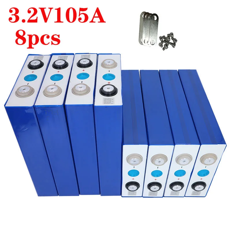 Новые 8 шт. 3 2 V 105Ah lifepo4 батареи не 100ah 12V21 0Ah/24V105Ah для EV RV diy солнечный ЕС США налог