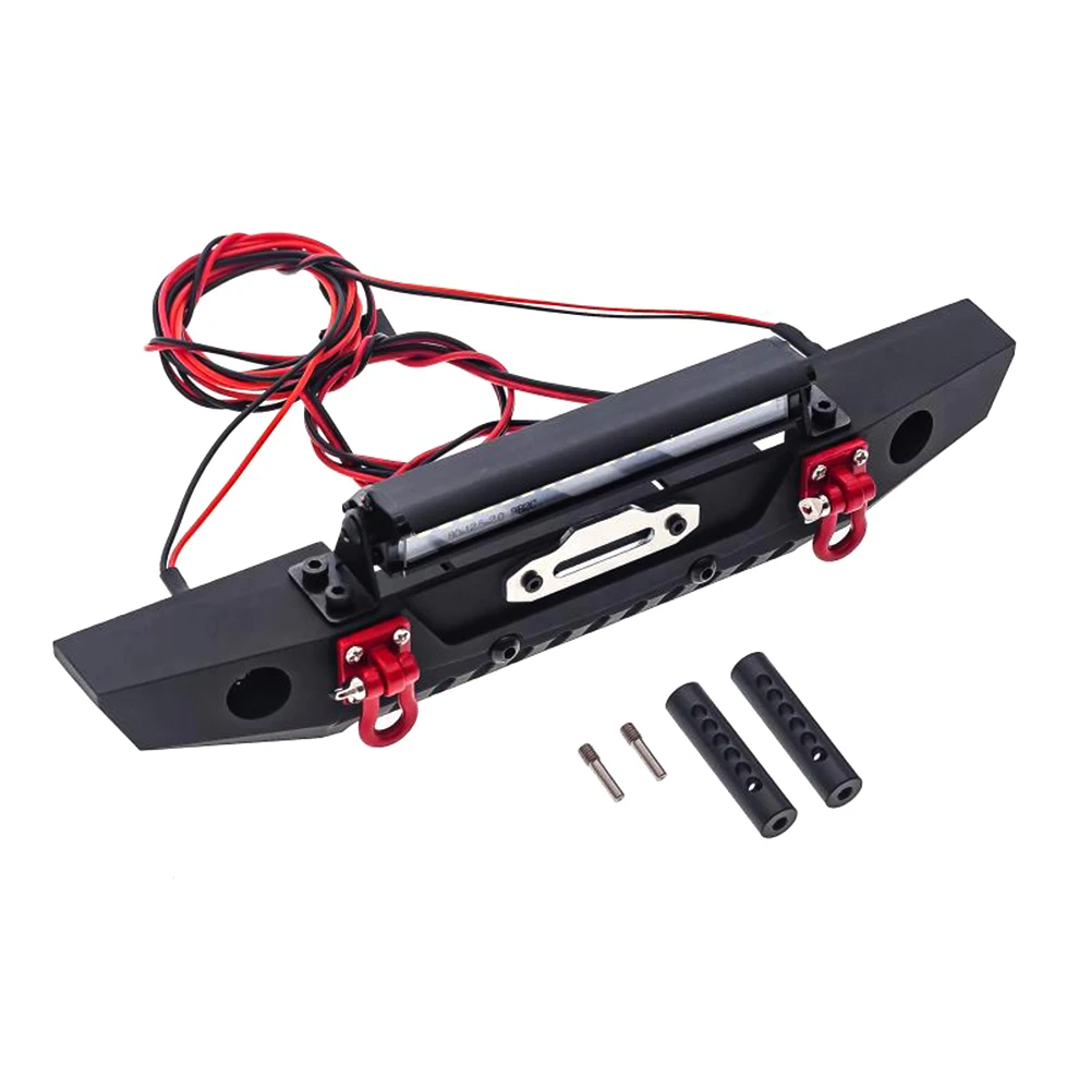 

1:10 RC Crawler Front Bumper Replacement Parts Durable SCX10 TRX4 With LED Lighting System Practical Shockproof Anti Collision