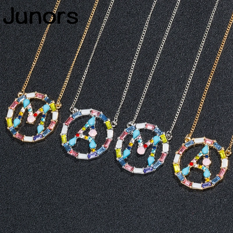 Цвета циркониевое ожерелье с буквенными подвесками женская серебряная цепочка