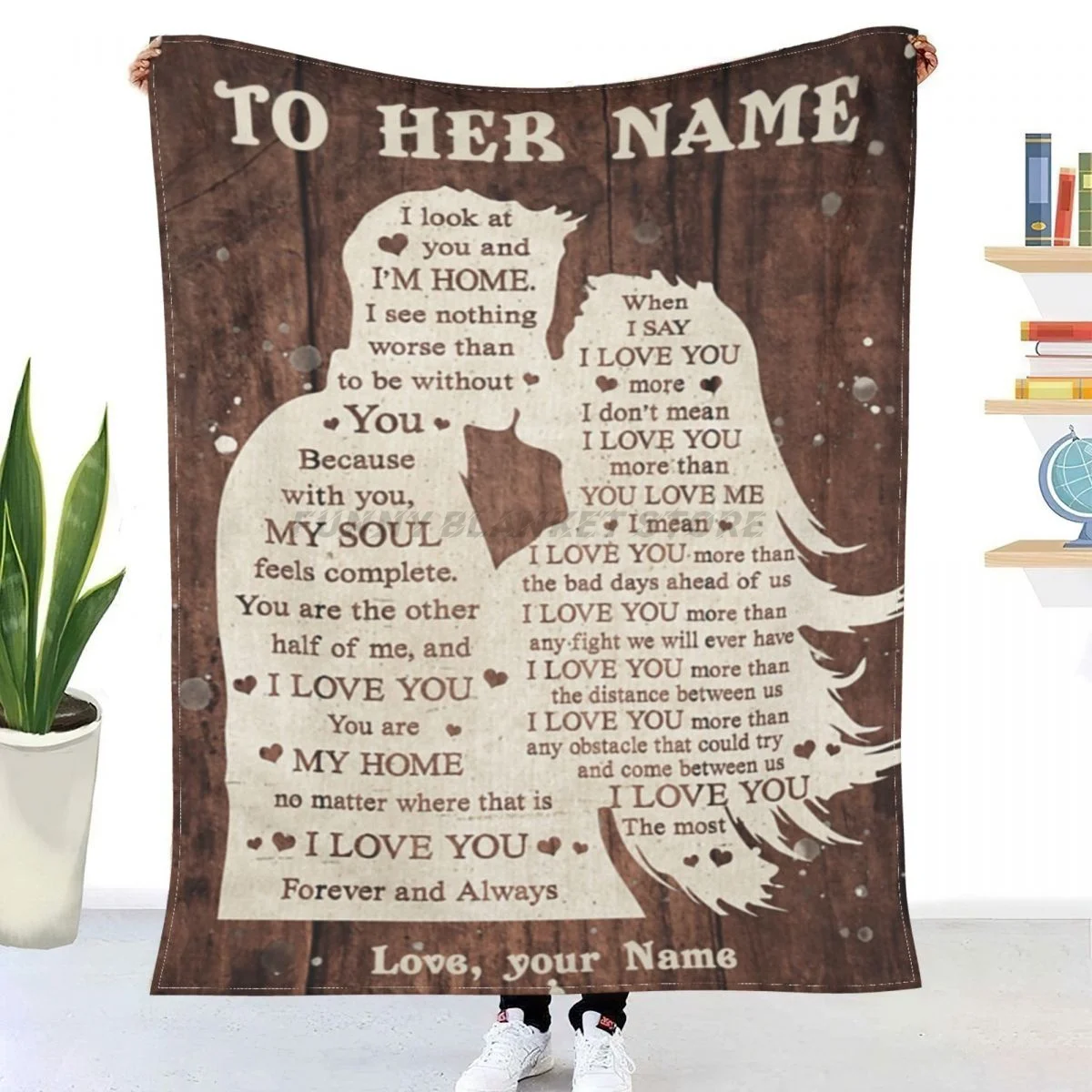 

I LOVE YOU ; LOVELY GIFT FOR WIFE Sherpa Blankets Ultra Soft Flannel Fleece Throw Blankets for Couch Sofa Bed