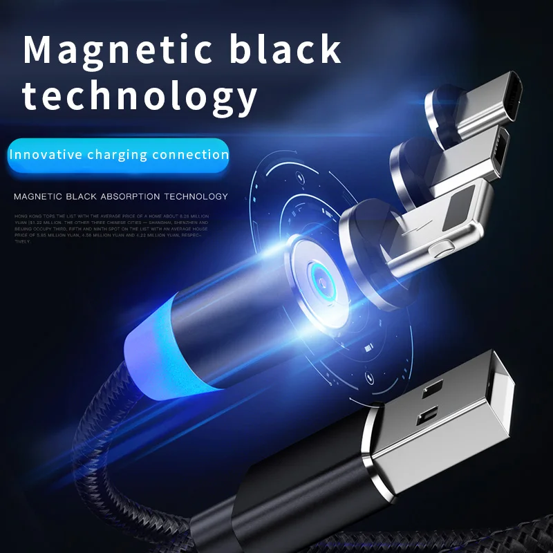 Магнитный usb кабель с разъемом для быстрой зарядки Iphone Micro USB передачи данных Xiaomi