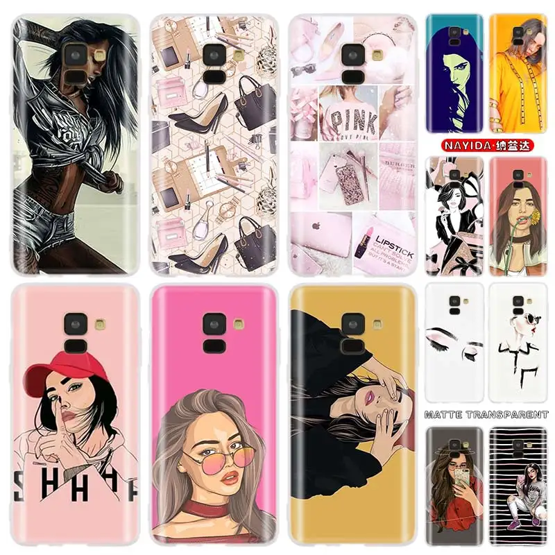 Мягкий чехол из ТПУ для Samsung Galaxy J6 J8 J5 J7 J4 Core Plus 2018 2016 2017 EU Prime Pro Ace Fashion girl | Мобильные
