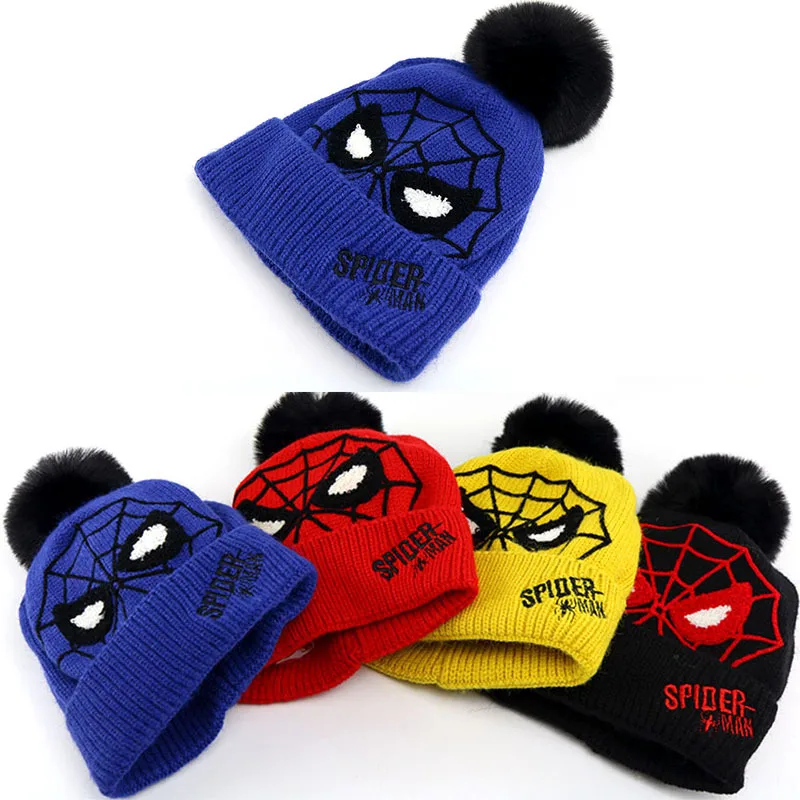 2019 новая стильная утолщенная вязаная шапка с рисунком Человека-паука зимняя