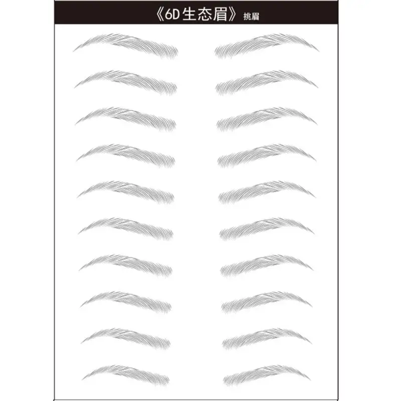 1 Sheet 4D Eyebrow Makeup Tattoo Sticker Bionic Waterproof Long Lasting Enhancer Semi-Permanent Make up 16 style Template Tools | Красота и