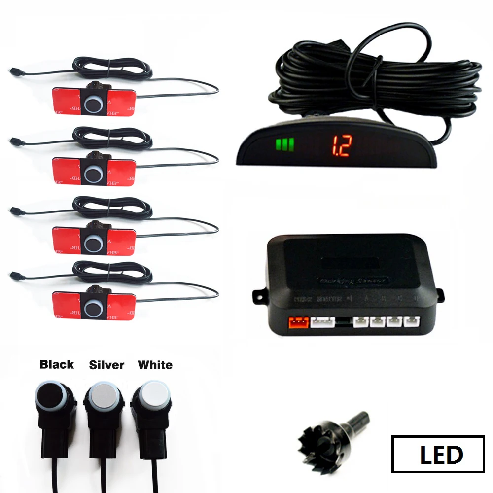 SINOVCLE комплект автомобильных датчиков парковки LED/LCD/Buzzer 16 мм обратная резервная