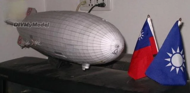 DIYMyModeI Hindenburg airship DIY, KIT de modelo de papel artesanal, rompecabezas de juguete hecho a mano, regalo, accesorios de pel&iacute;culas-4