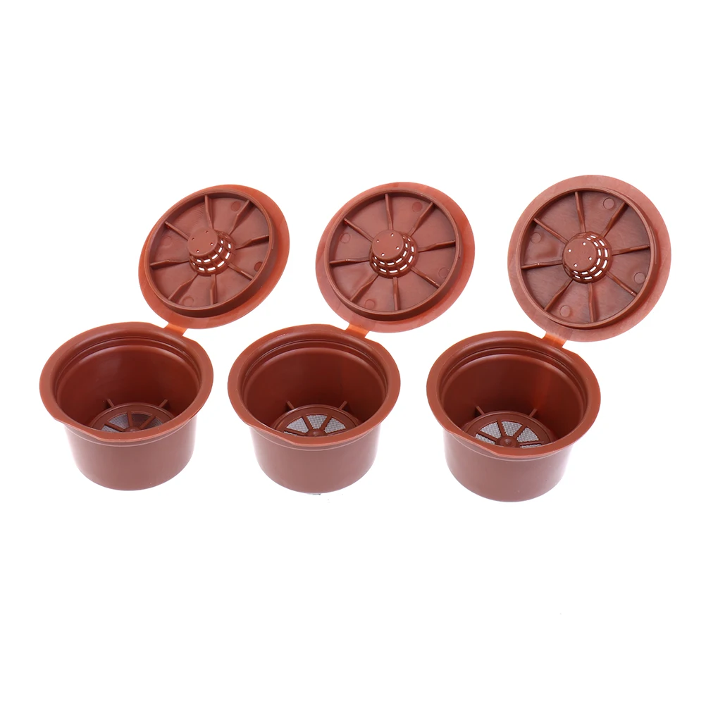 

3Pcs Reusable Coffee Capsule Filter Cup for Nescafe Dolce Gusto Refillable Caps Spoon Brush Filter Baskets Pod Soft Taste Sweet