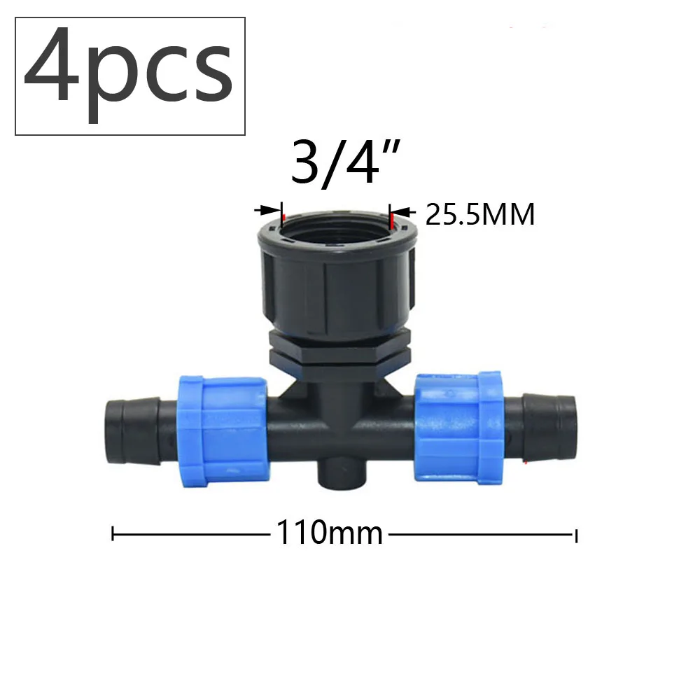 16mm 5/8'' Drip Irrigation Tape Shut-Off Valve Elbow Tee End Plug Thread Lock Connector Garden Watering Pipe Hose Joints