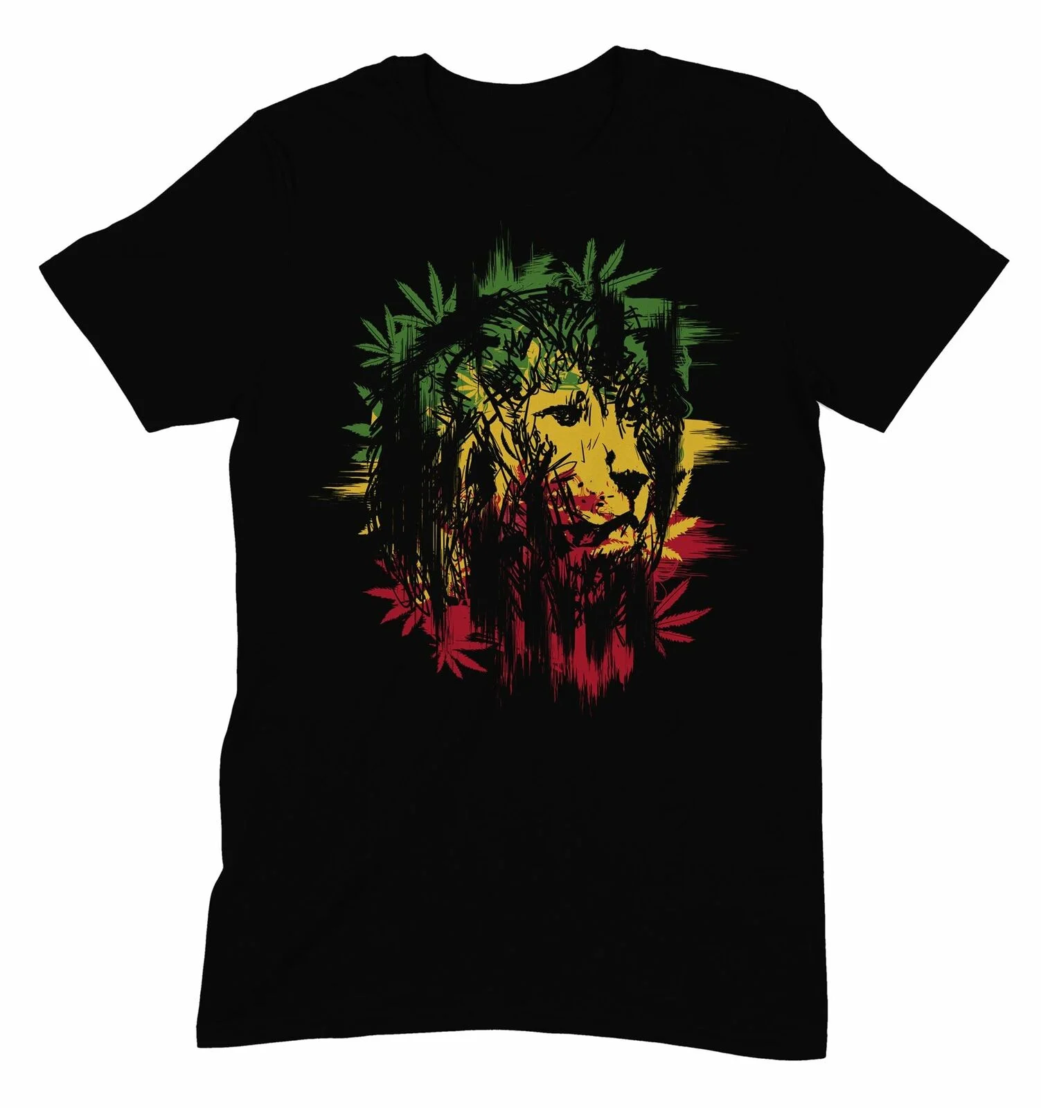 Lion of Judah Rasta Jamaica Reggae Bob Marley T-Shirt. Summer Cotton O-Neck Short Sleeve Mens T Shirt New S-3XL