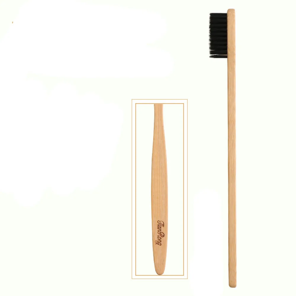 1 шт. экологические деревянные бамбуковый древесный уголь зубная щетка для ухода