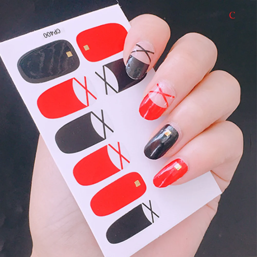 1 лист наклеек для дизайна ногтей декоративная клейкая пленка лака