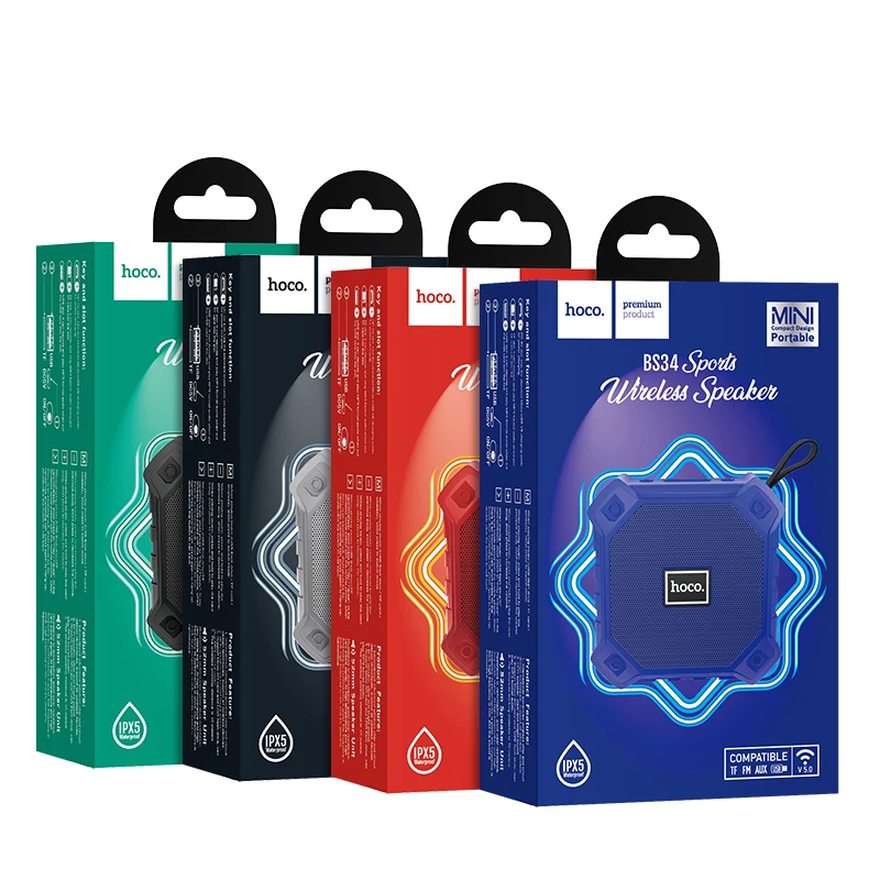 Портативная беспроводная Bluetooth-Колонка HOCO Спортивная колонка Bluetooth 5 0 3D стерео
