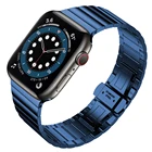Ремешок металлический для Apple watch 7 6 5 4 SE, сменный Браслет с пряжкой-бабочкой для iwatch 3 42 мм 38 мм, 45 мм 44 мм 40 мм