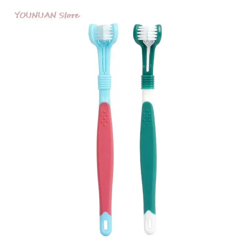 

Hot Pet Three-head Toothbrush Multi-angle Bad Breath and Tartar Dental Care