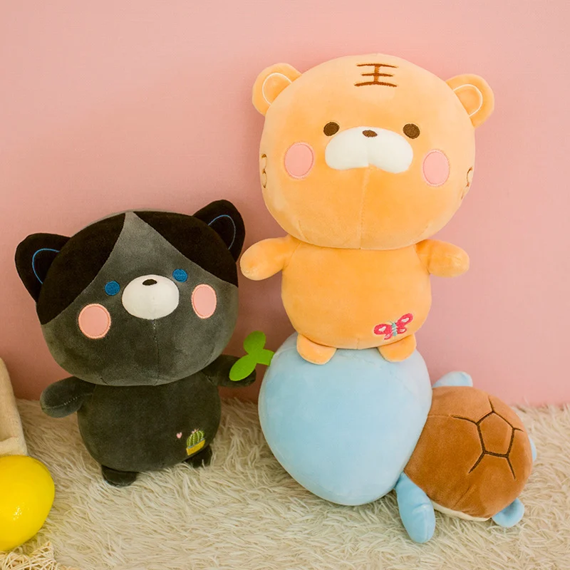 

Мягкая Милая Тигровая черепаха, утка, кот, плюшевые игрушки, Мультяшные животные, кукла, мягкие игрушки, подарок на день рождения для ребенка...