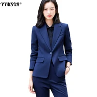 autumn and winter new womens professional suit high quality work clothes slim fit ladies blazer casual trousers 2 piece set