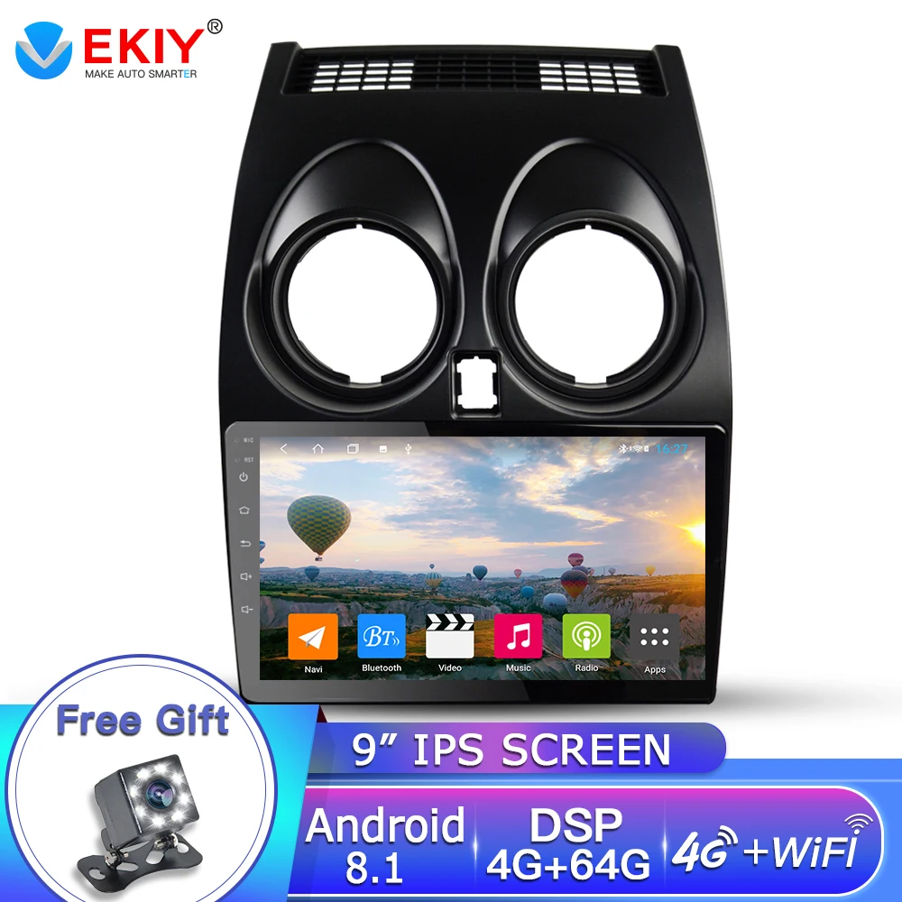 EKIY 9''Android 8 1 Автомобильный Dvd плеер для Nissan Qashqai 2006 2013 автомобильный Радио