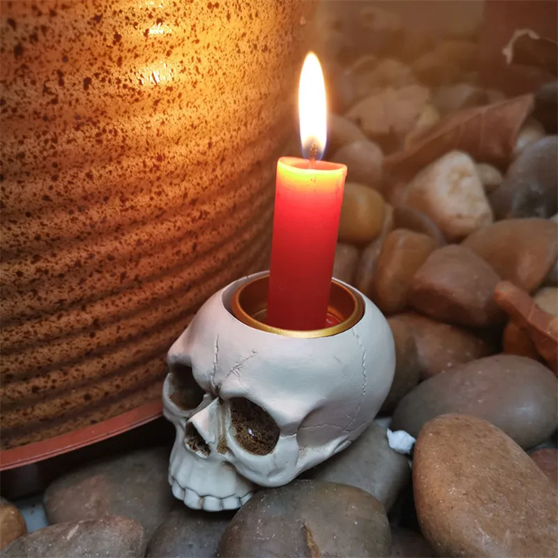 Европейский белый мини-подсвечник с черепом креативный офисный Настольный
