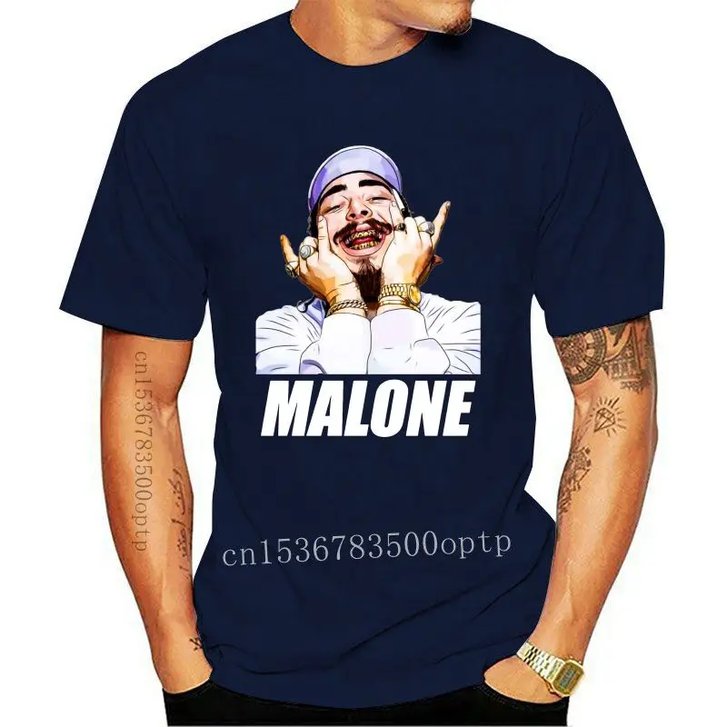

Футболка мужская хлопковая в стиле хип-хоп, модная уличная одежда, стильная рубашка с принтом Post Malone, большие размеры, лето