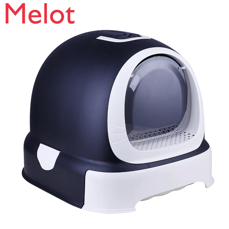 

High-End Modern Litter Box Fully Enclosed Cat Toilet Drawer Cat Large Splash-Proof Toilet