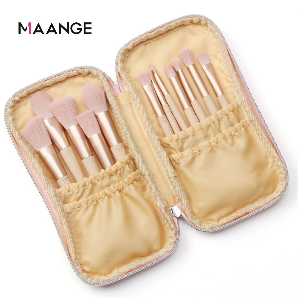 MAANGE 12 шт. набор кистей для макияжа с сумкой чехол милый тонального крема век