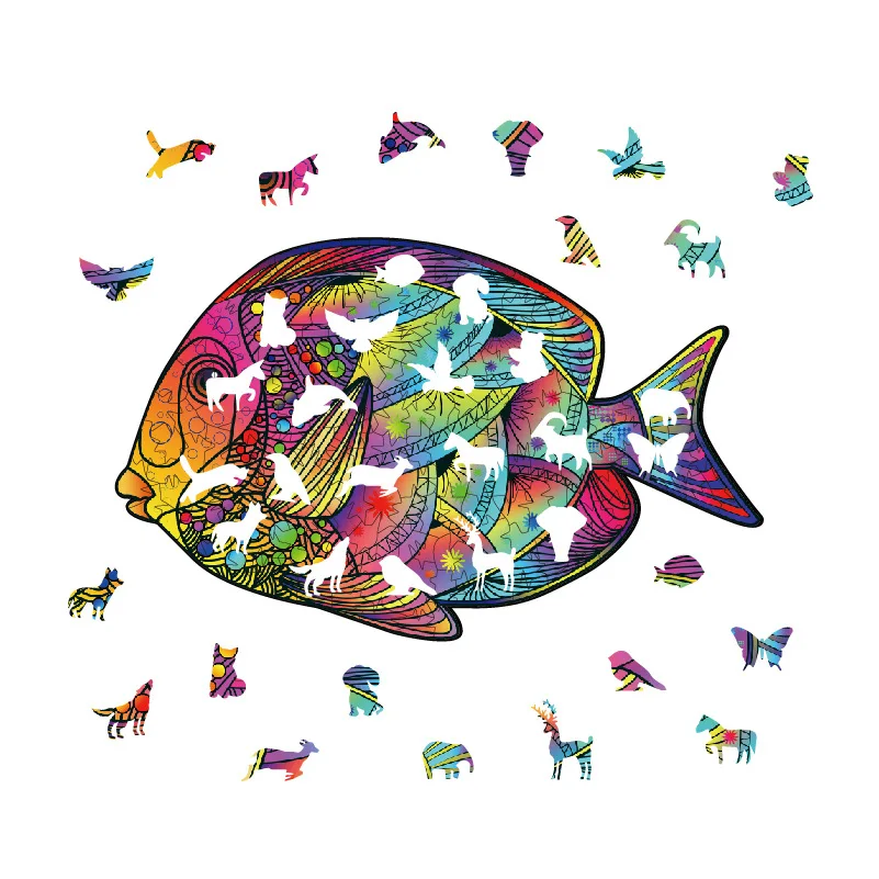 

DIY Animal Wooden Puzzle New Adult Educational Eagle Puzzle Crafts Animal Shaped Challenging Game Wood Decoration Puzzle Gift