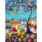 Gatyztory Рамка Diy живопись по номерам холст окраска мультфильм дерево дом расписанный вручную Настенный декор художественное оформление