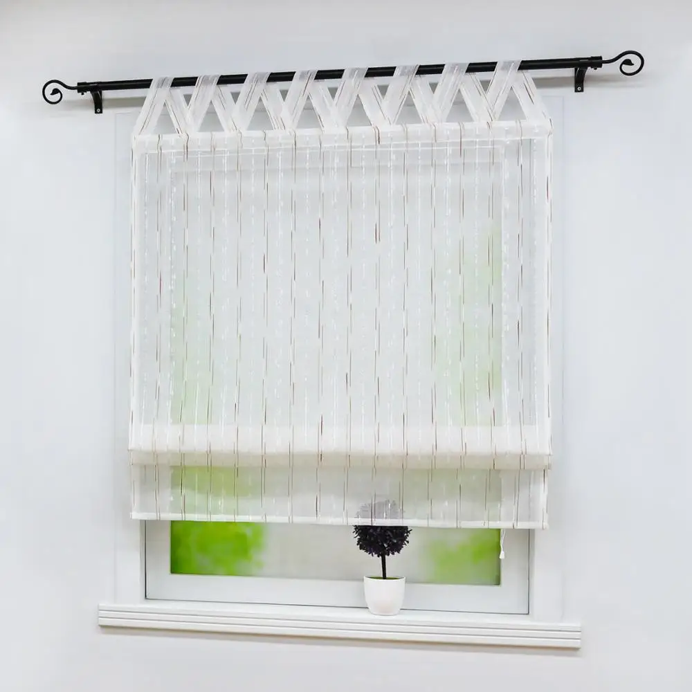 Римские занавески с красочными полосками прозрачные Занавески для балкона и