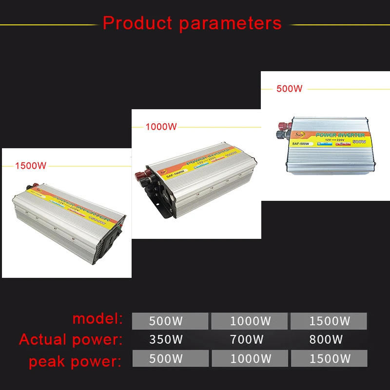 

Car inverter Car Power Inverter Auto Portable Charger Converter Adapter Modified Sine Wave Universal Socket 500W 1000W 12V-220V