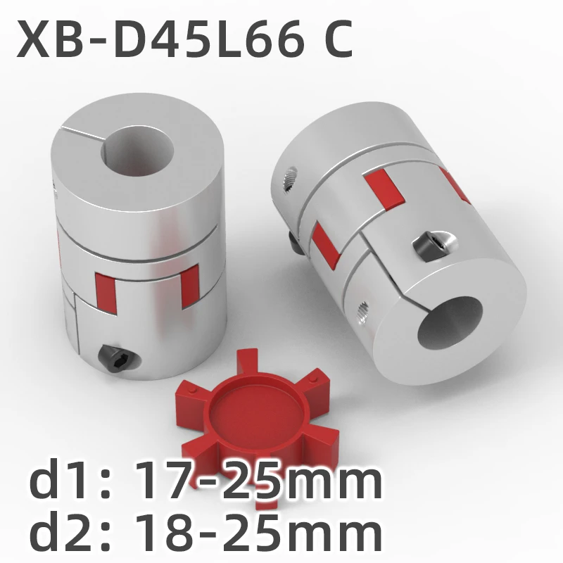 

XB D45L66 C Three Jaws Coupler Aluminium Plum Flexible Shaft Coupling Motor Connector CNC Flexible Couplings 15mm-22mm