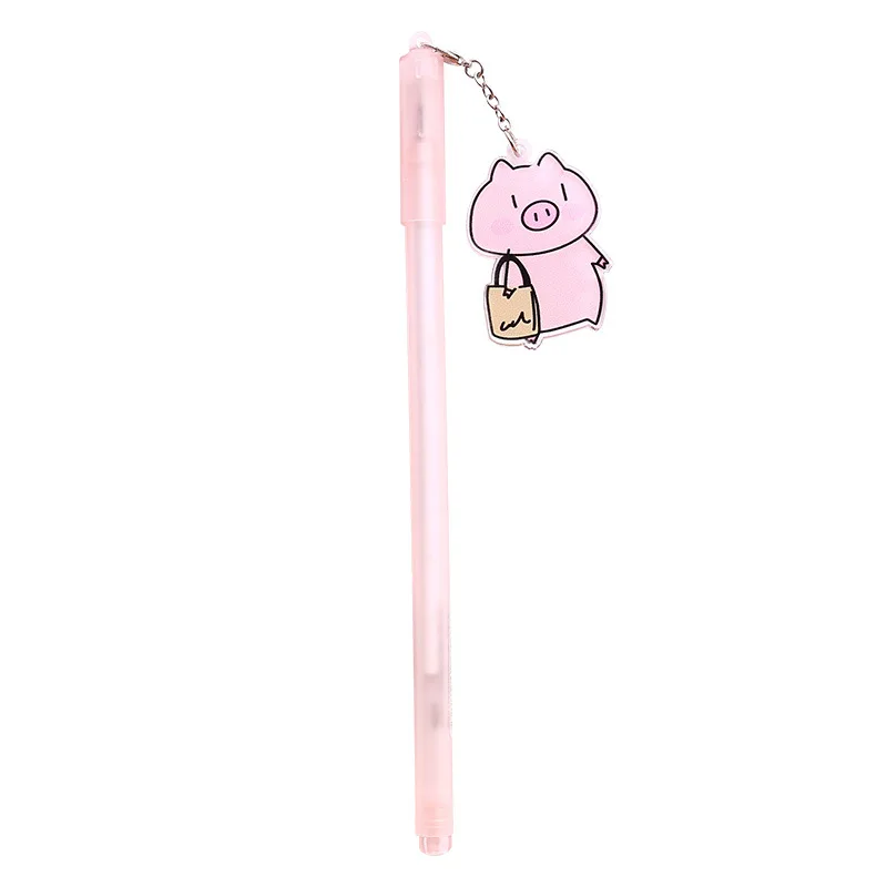 Новинка кавайная розовая свинка фоторучка с черными чернилами для подписей